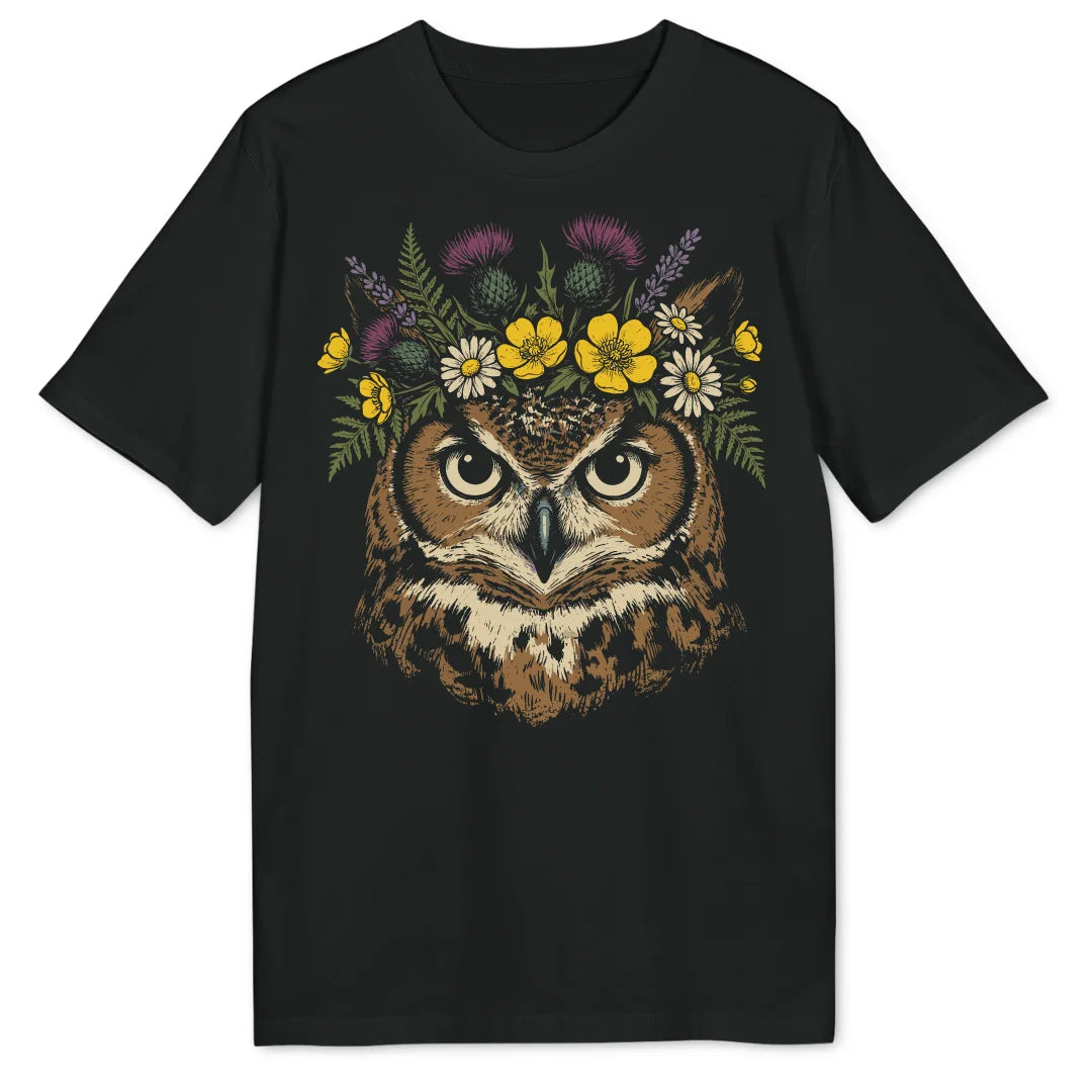 Floral Owl - Black