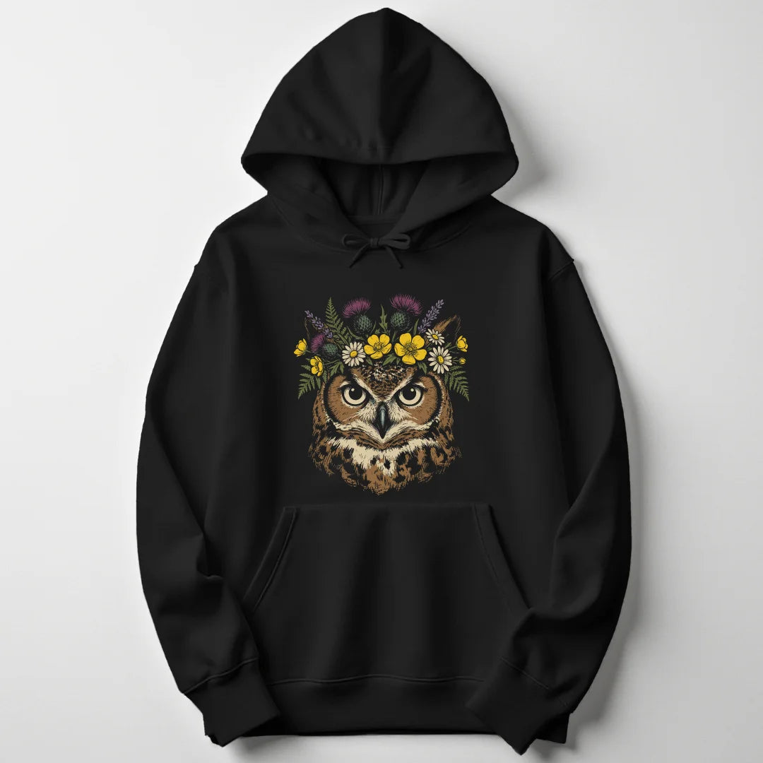Floral Owl - Black