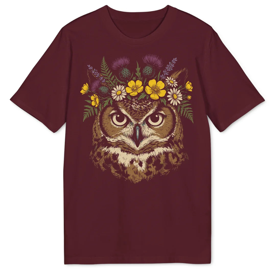 Floral Owl - Burgundy