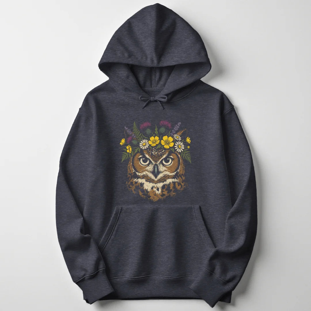 Floral Owl - Dark Heather
