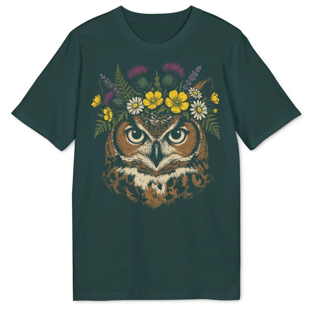 Floral Owl - Glazed Green