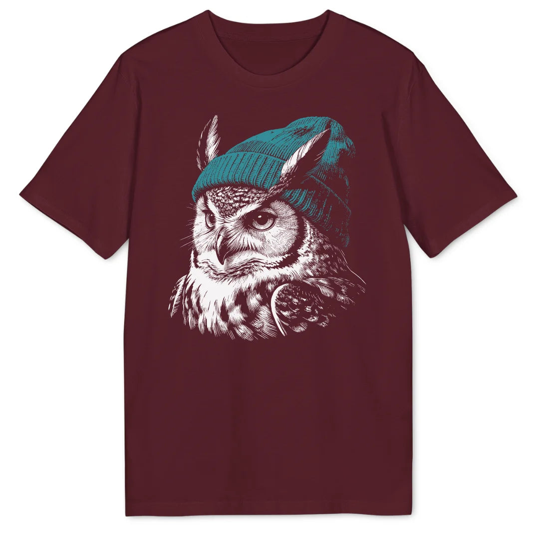 Beanie Owl - Burgundy