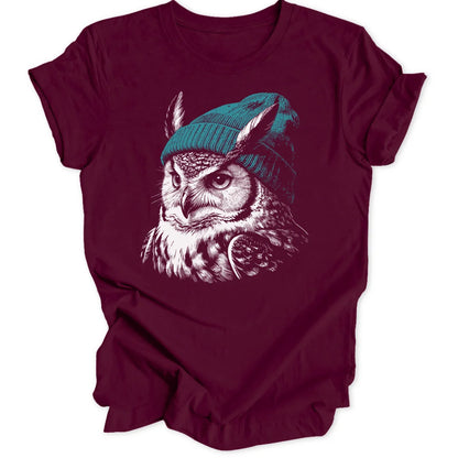 Beanie Owl - Maroon
