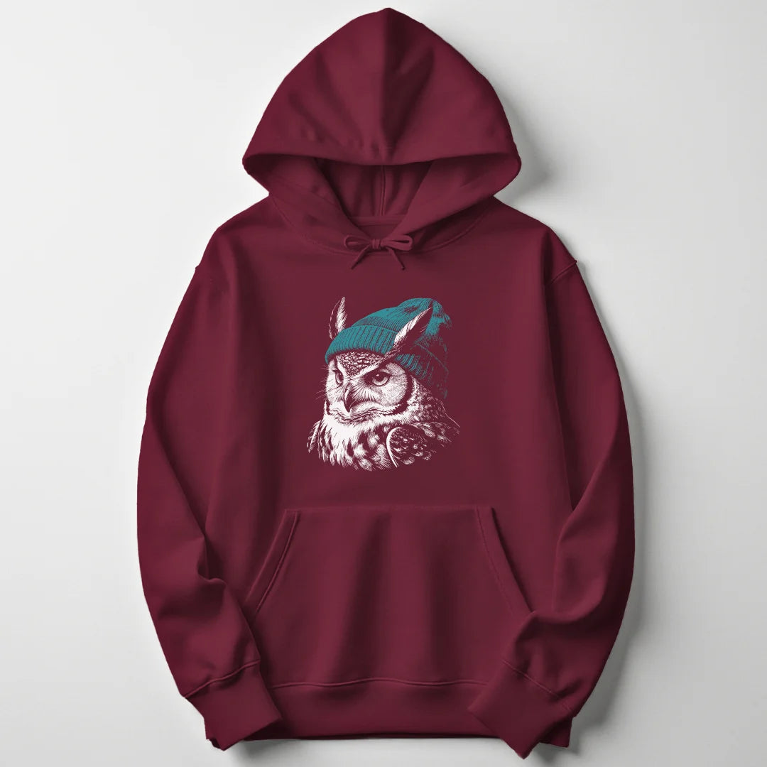 Beanie Owl - Maroon