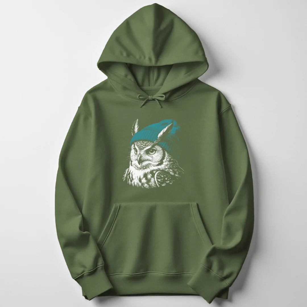 Beanie Owl - Military Green