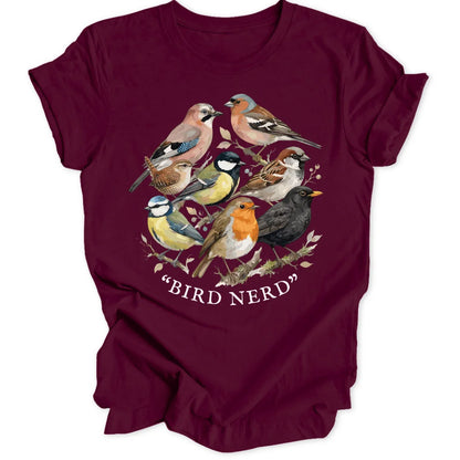 Vintage Bird Nerd - Maroon