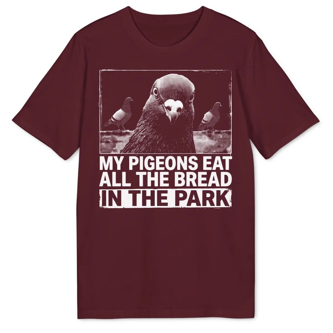 Pigeons in the Park - Burgundy