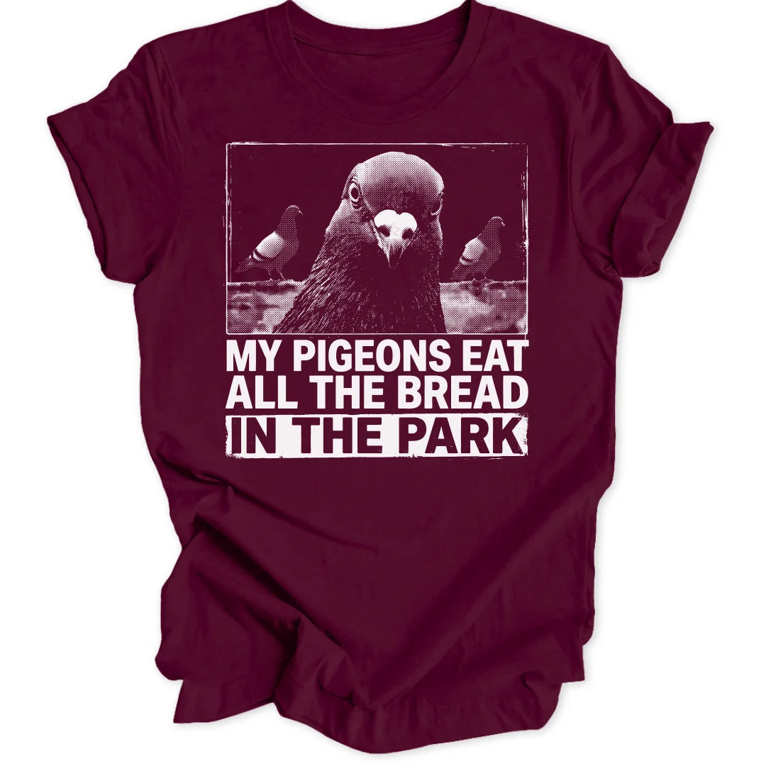 Pigeons in the Park - Maroon