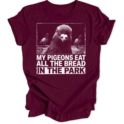 Pigeons in the Park - Maroon