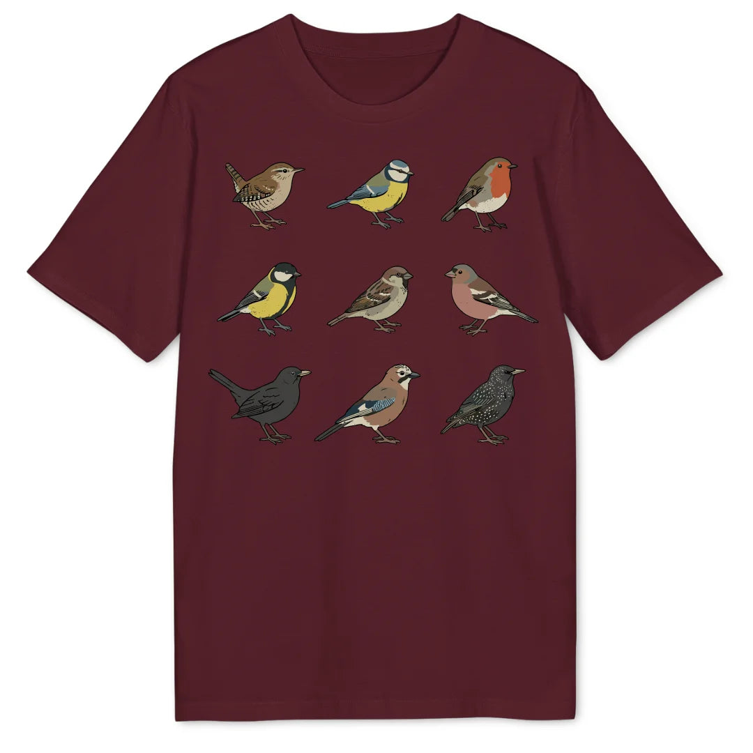 Bird Grid - Burgundy