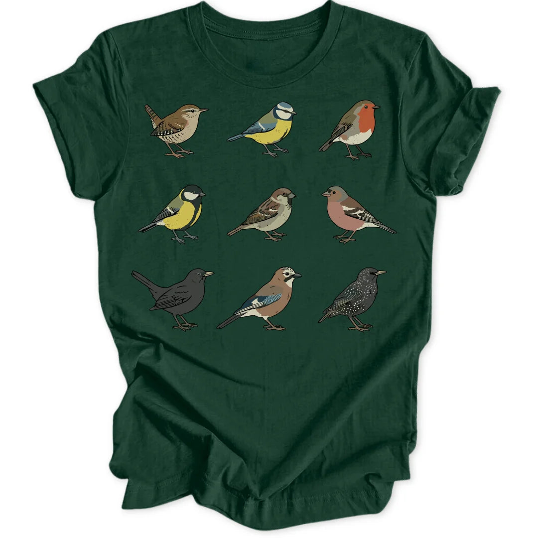 Bird Grid - Forest Green