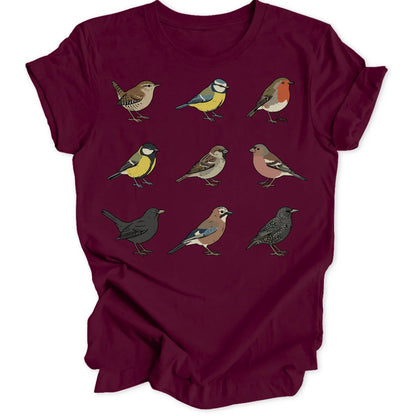Bird Grid - Maroon