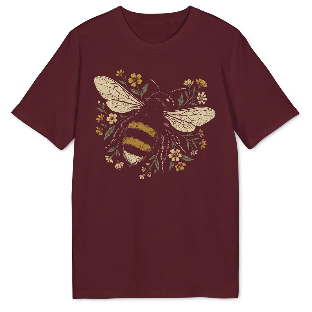 Flower Bee - Burgundy