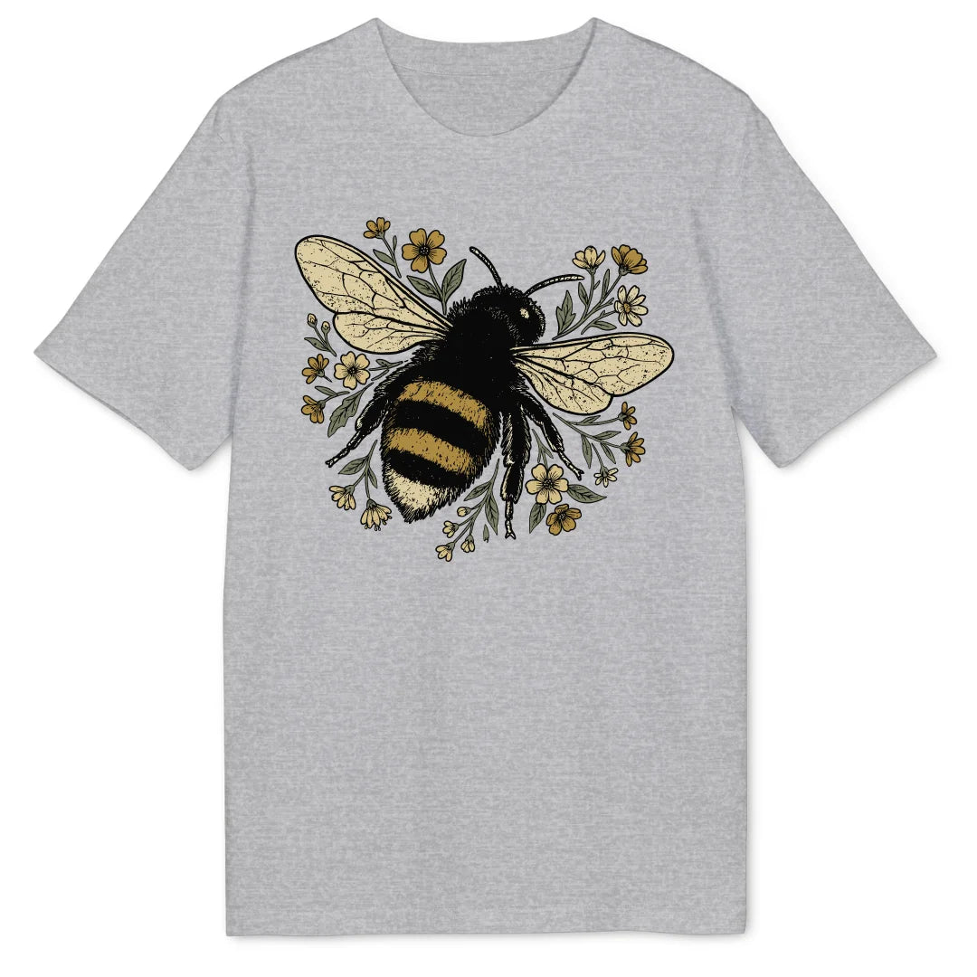 Flower Bee - Heather Grey