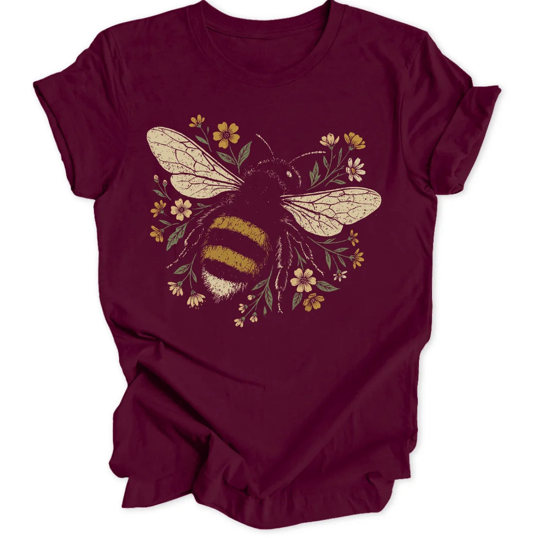 Flower Bee - Maroon