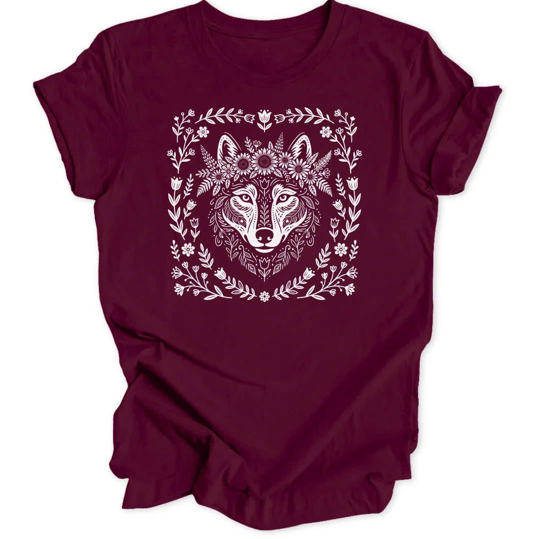 Floral Howl - Maroon