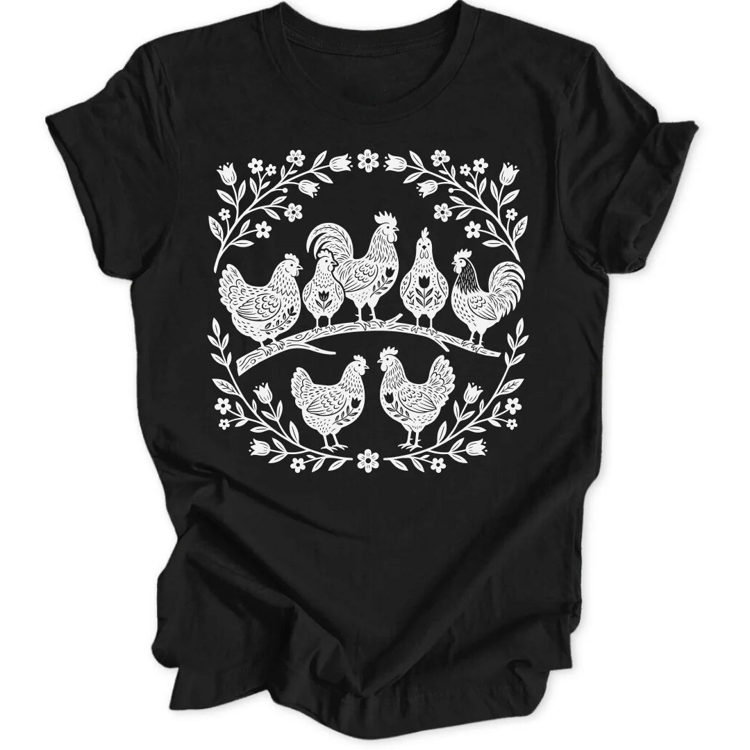 Folk Art Chicks - Black