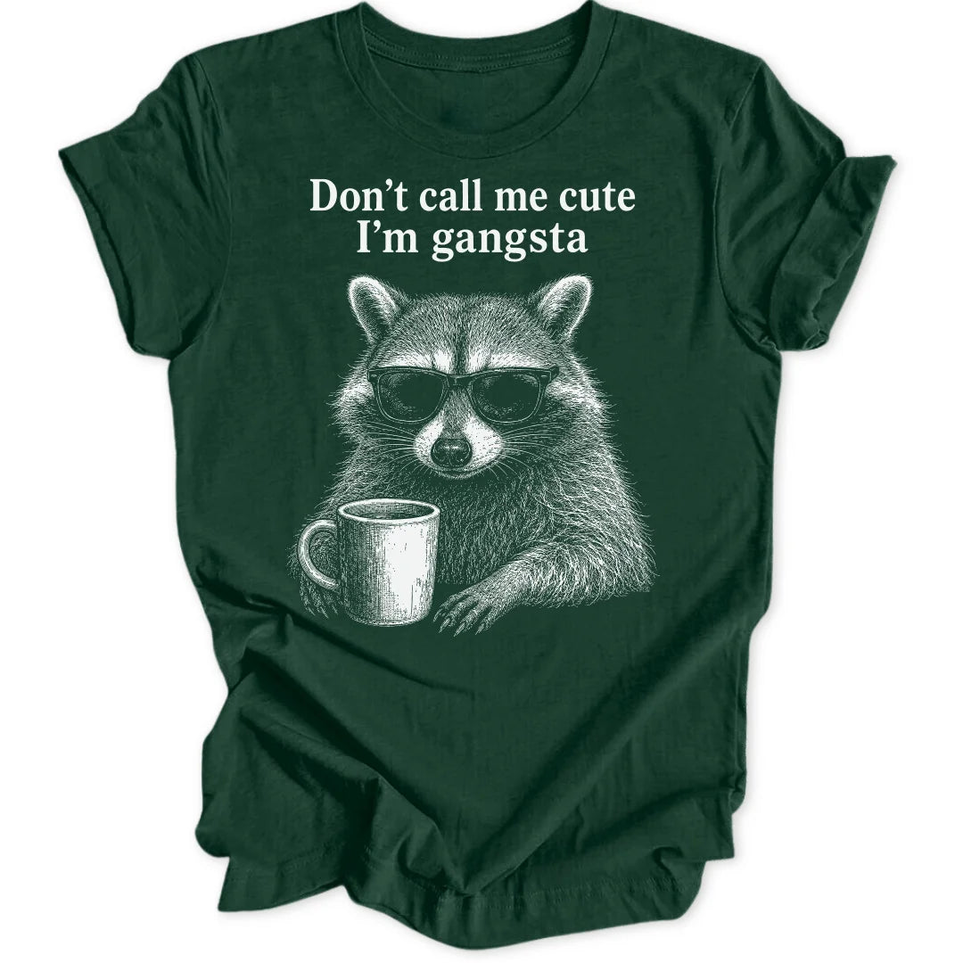 Cute Gangsta Raccoon - Forest Green