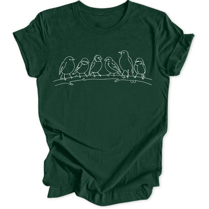 Lineart Birds - Forest Green