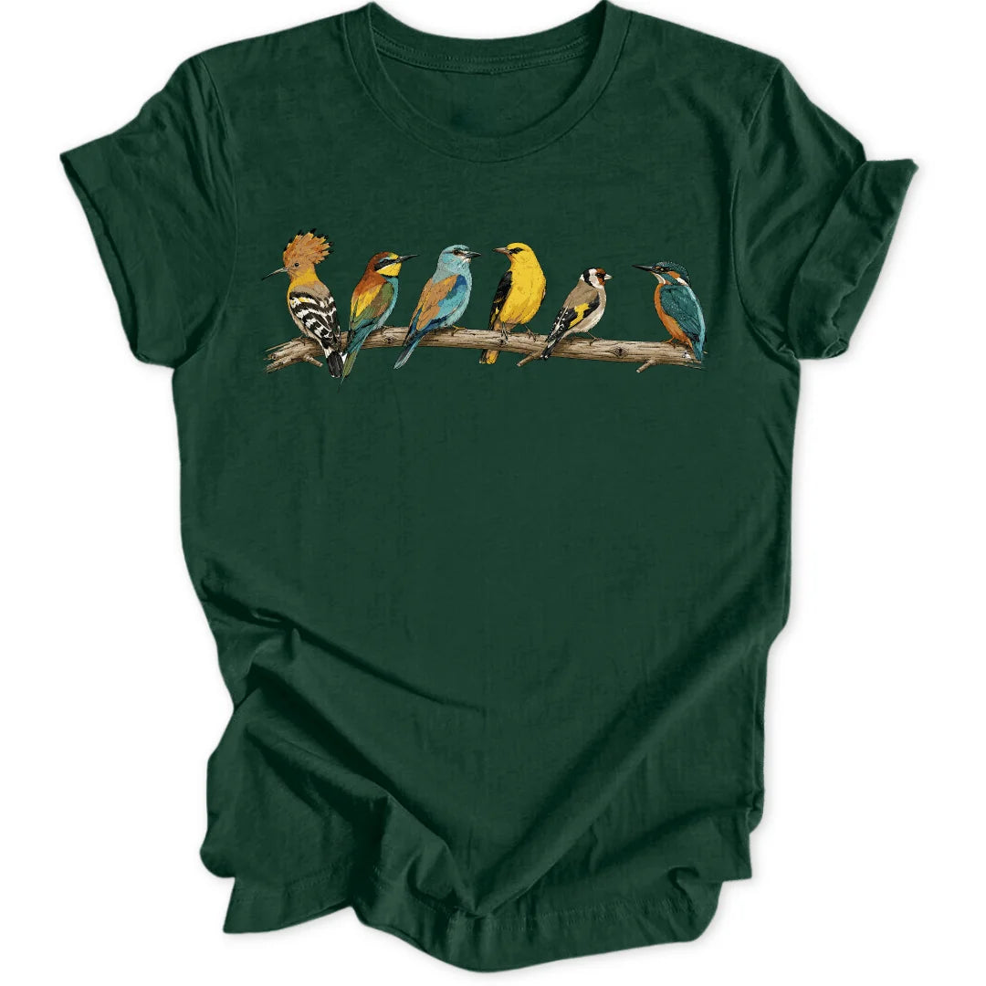 Exotic Bird Branch - Forest Green