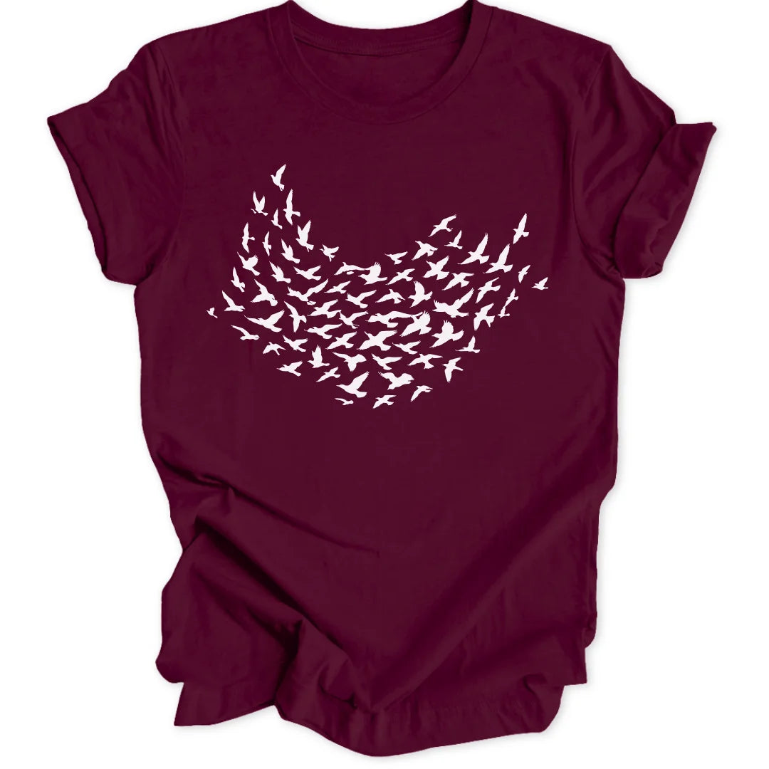 Bird Flock - Maroon