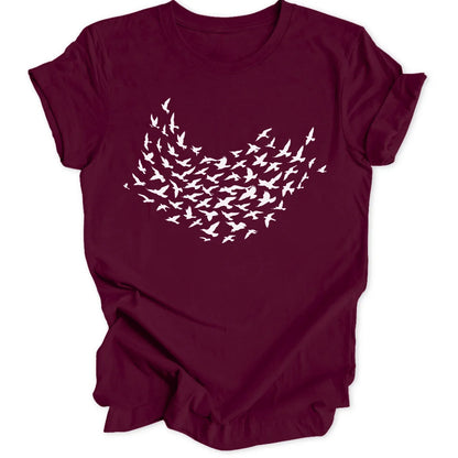 Bird Flock - Maroon