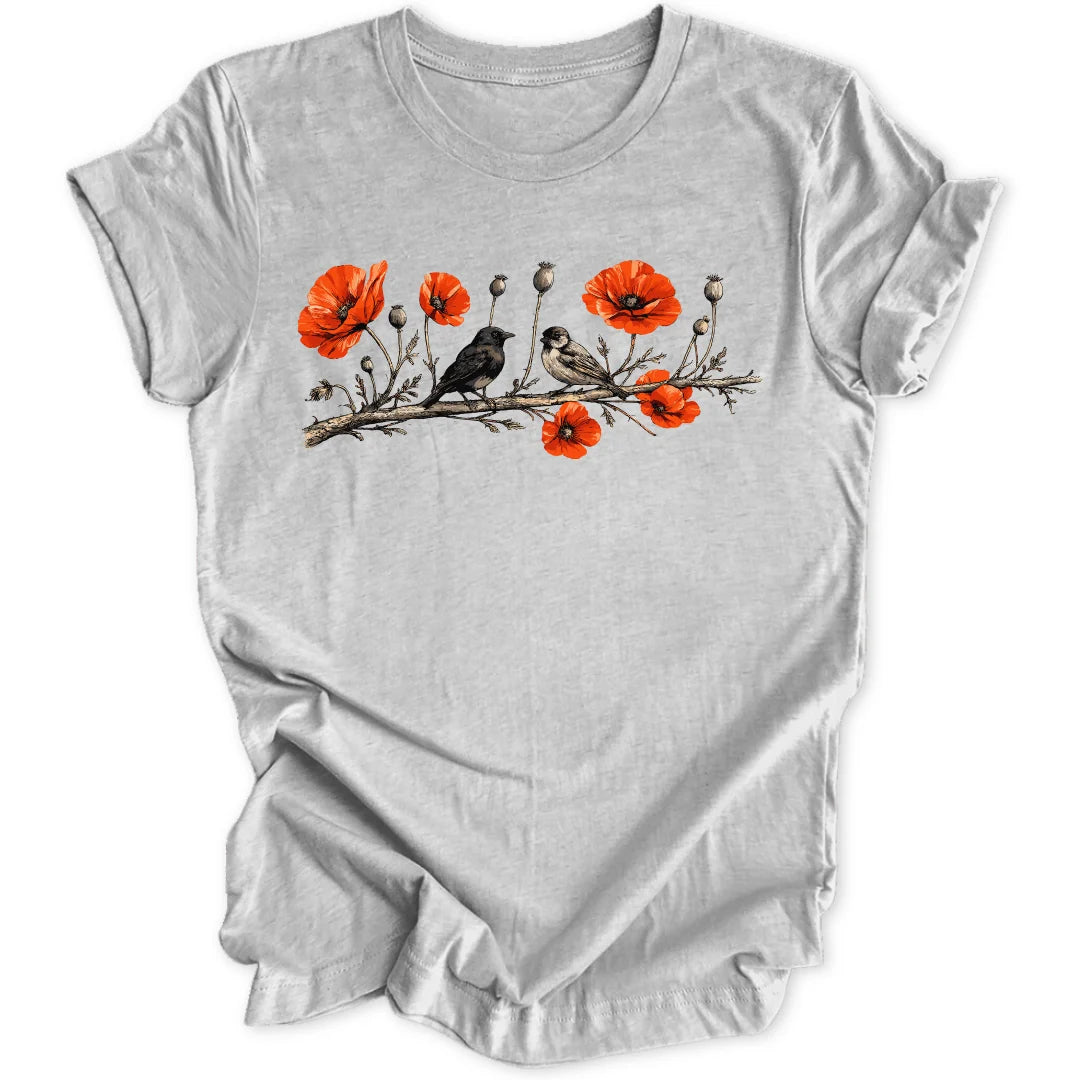 Poppy Birds - Sport Grey
