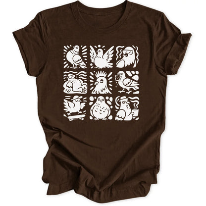 Pigeon Doodle Grid - Dark Chocolate