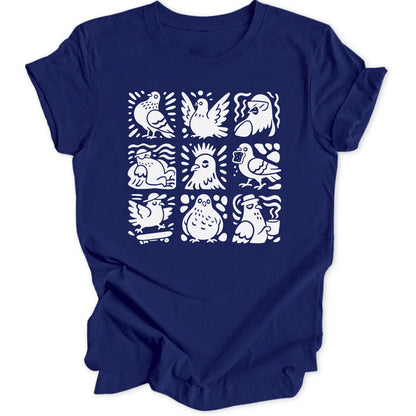 Pigeon Doodle Grid - Navy