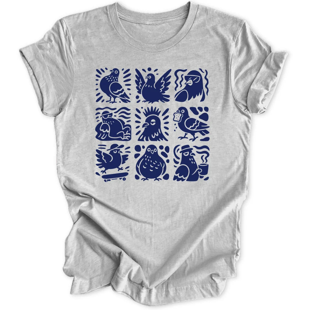 Pigeon Doodle Grid - Sport Grey