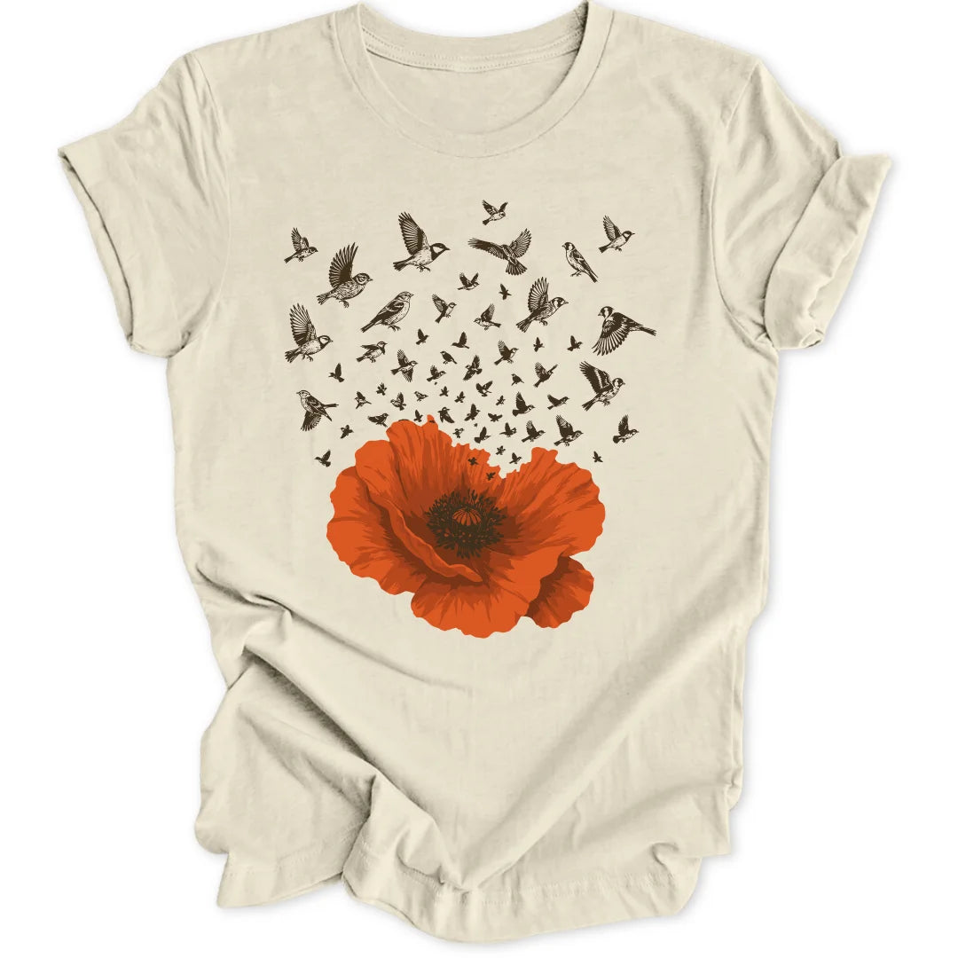 Birds in a Poppy - Natural