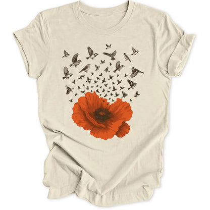 Birds in a Poppy - Natural