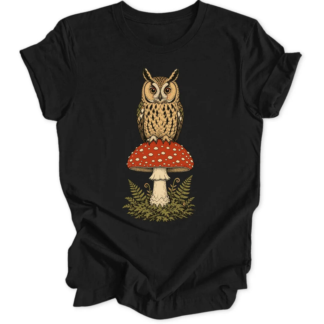 Owl on a Shroom - Black