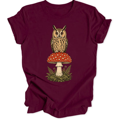 Owl on a Shroom - Maroon