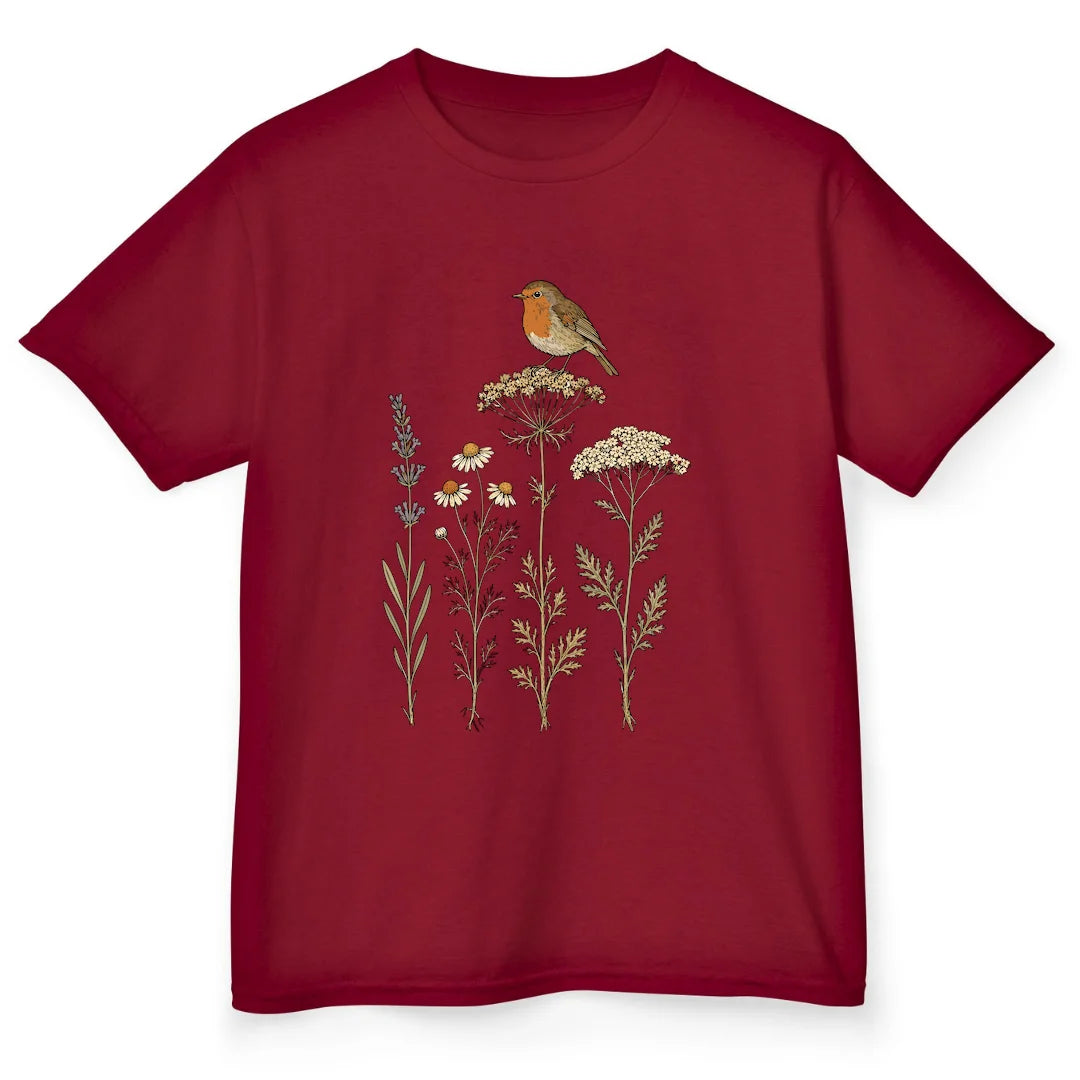 Wildflower Robin - Cardinal Red