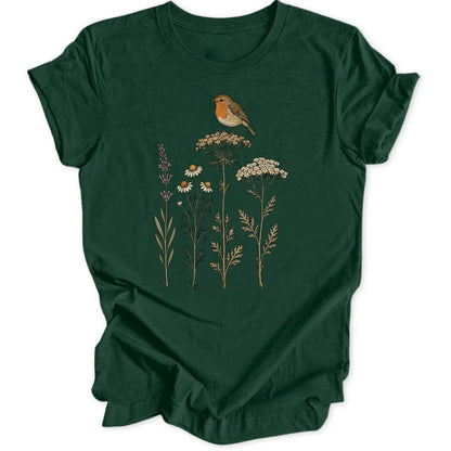 Wildflower Robin - Forest Green
