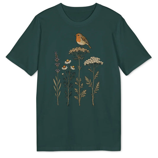 Wildflower Robin - Glazed Green