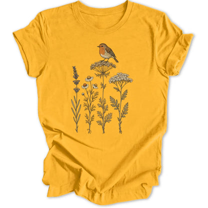 Wildflower Robin - Gold