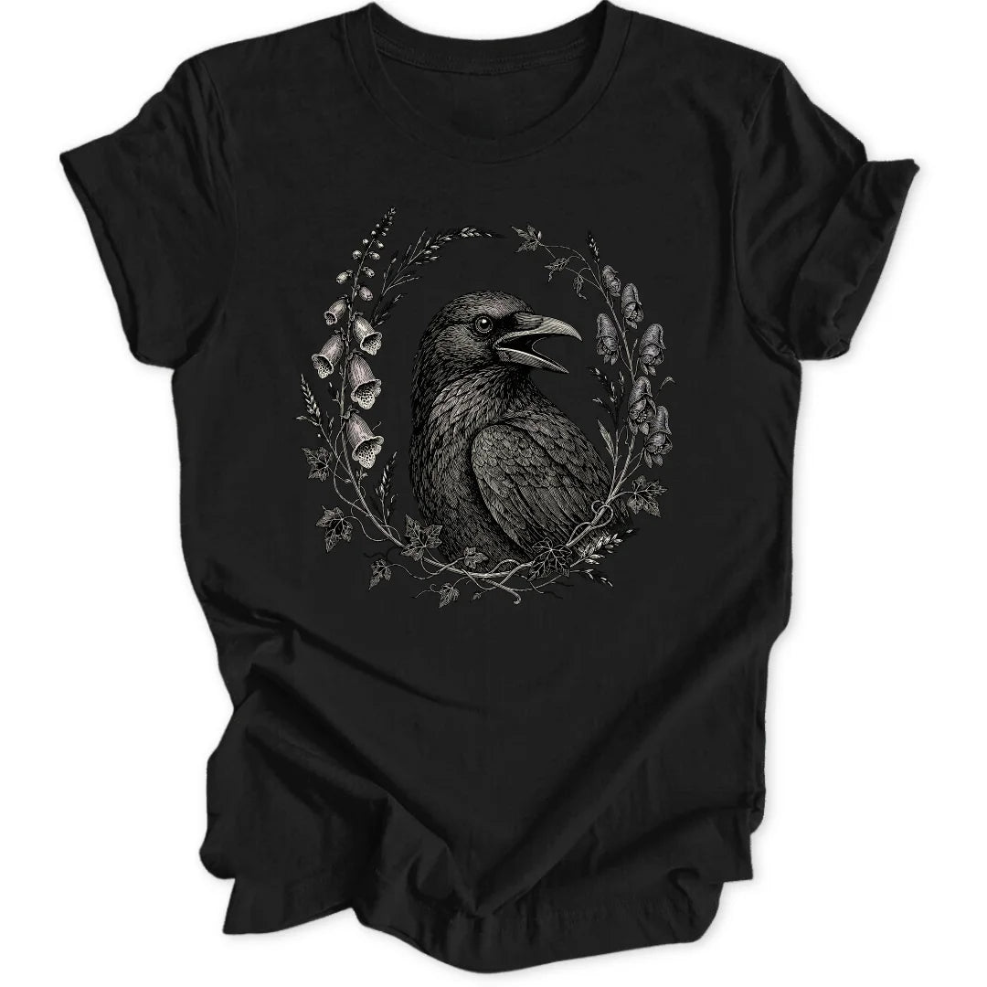 Floral Raven - Black