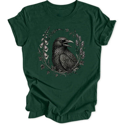 Floral Raven - Forest Green