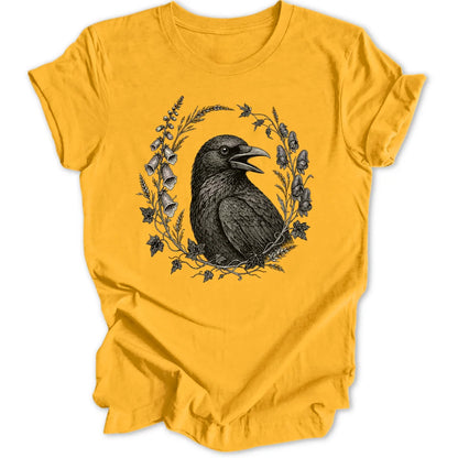 Floral Raven - Gold