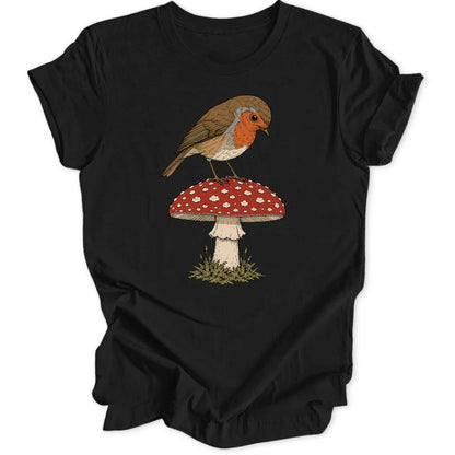 Robin on a Shroom - Black