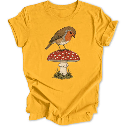 Robin on a Shroom - Gold