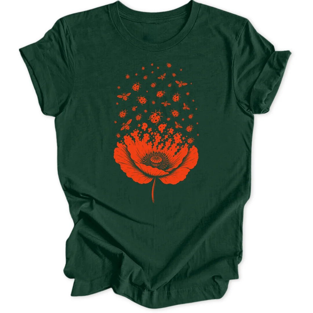 Poppy Ladybugs - Forest Green