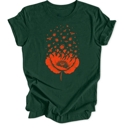 Poppy Ladybugs - Forest Green
