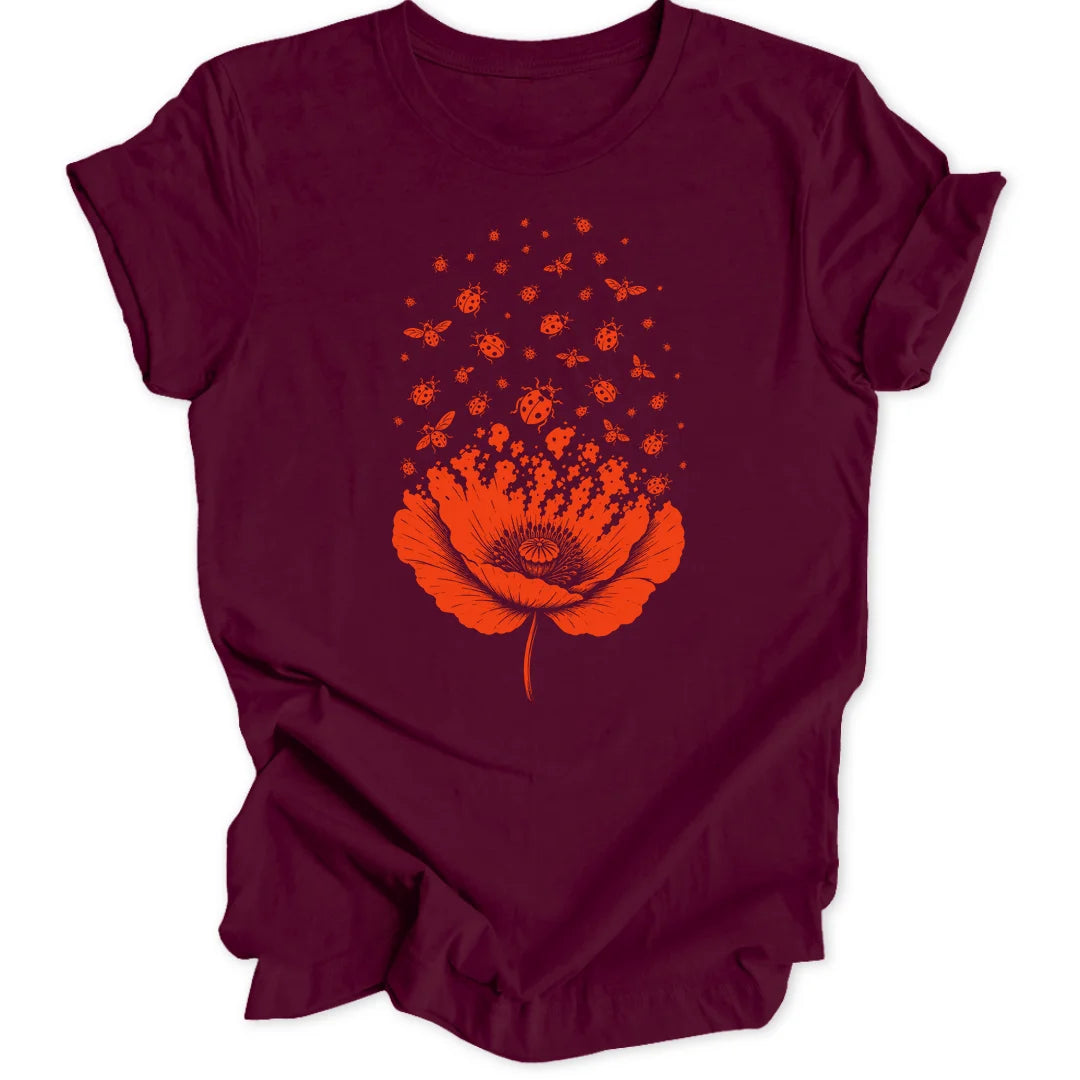 Poppy Ladybugs - Maroon