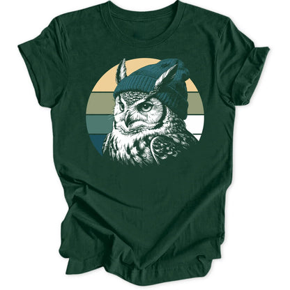 Retro Owl - Forest Green