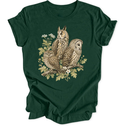 Owl Trio - Forest Green