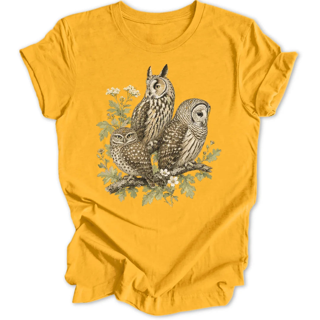 Owl Trio - Gold