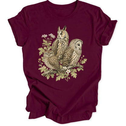 Owl Trio - Maroon